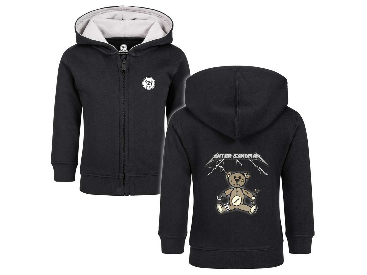 Metal Kids Kapuzensweatjacke mit Enter Sandman (Metallica Tribute) Aufdruck für Babys (0–24 M) von Metal Kids