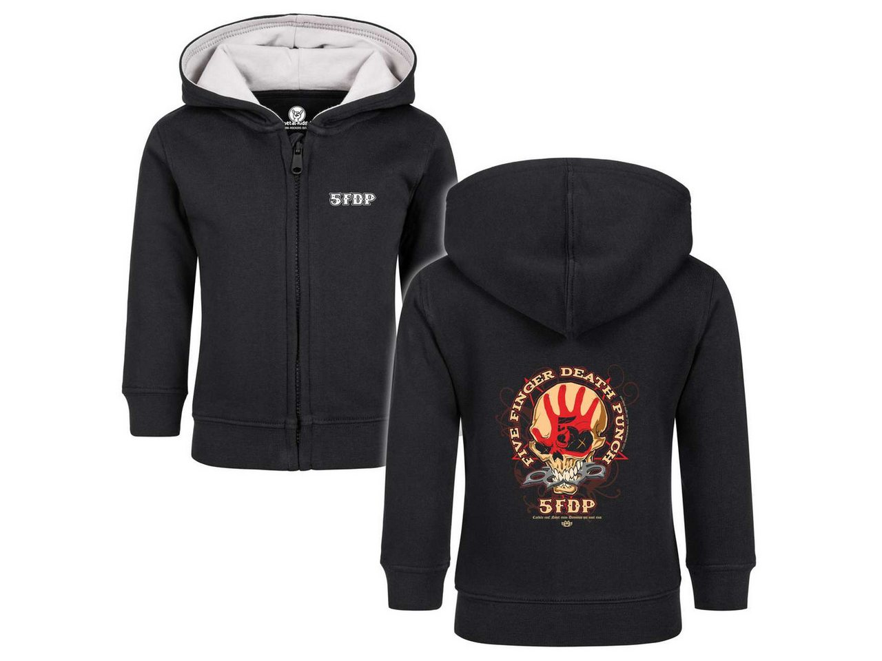 Metal Kids Kapuzensweatjacke mit Five Finger Death Punch (Knucklehead) Aufdruck für Babys (0–24 M) von Metal Kids
