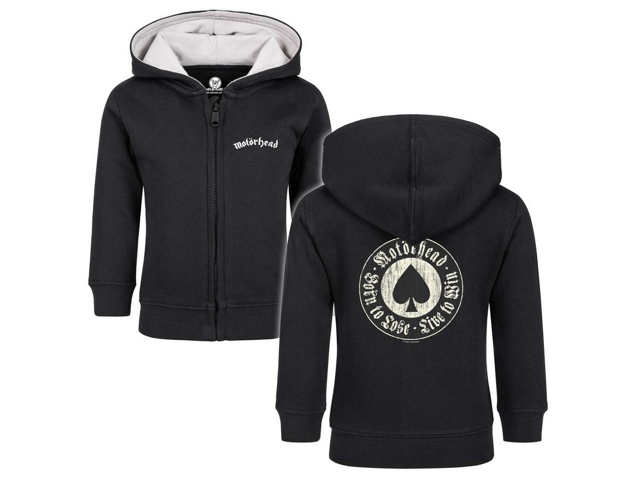 Metal Kids Kapuzensweatjacke mit Motörhead (Born to Lose) Aufdruck für Babys (0–24 M) von Metal Kids