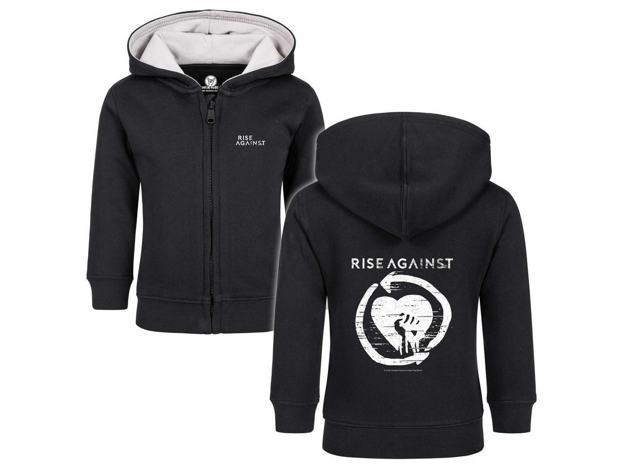 Metal Kids Kapuzensweatjacke mit Rise Against (Heartfist) Aufdruck für Babys (0–24 M) von Metal Kids
