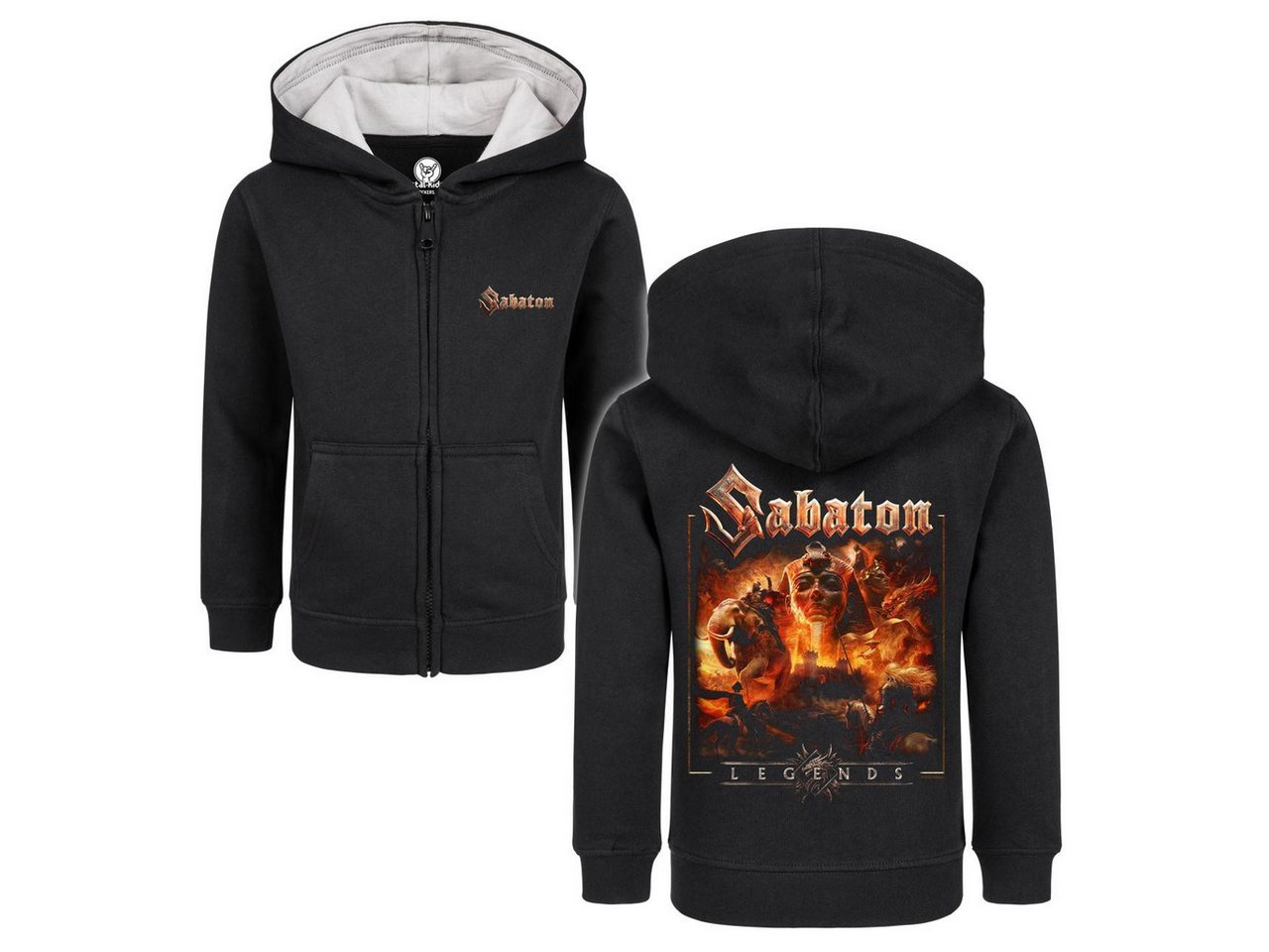 Metal Kids Kapuzensweatjacke mit Sabaton (Legends) Aufdruck für Kinder (2–14 J) von Metal Kids