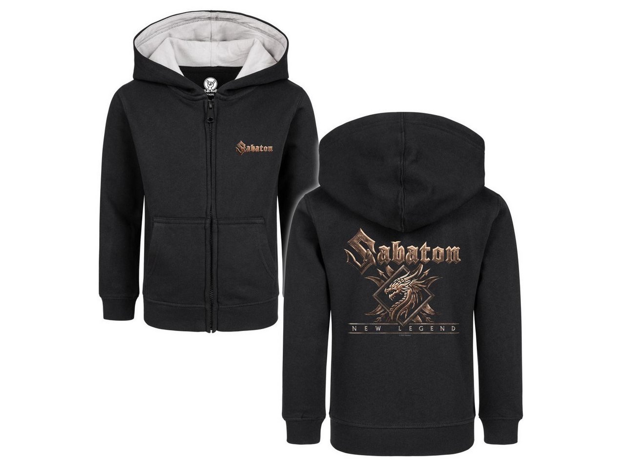 Metal Kids Kapuzensweatjacke mit Sabaton (New Legend) Aufdruck für Kinder (2–14 J) von Metal Kids