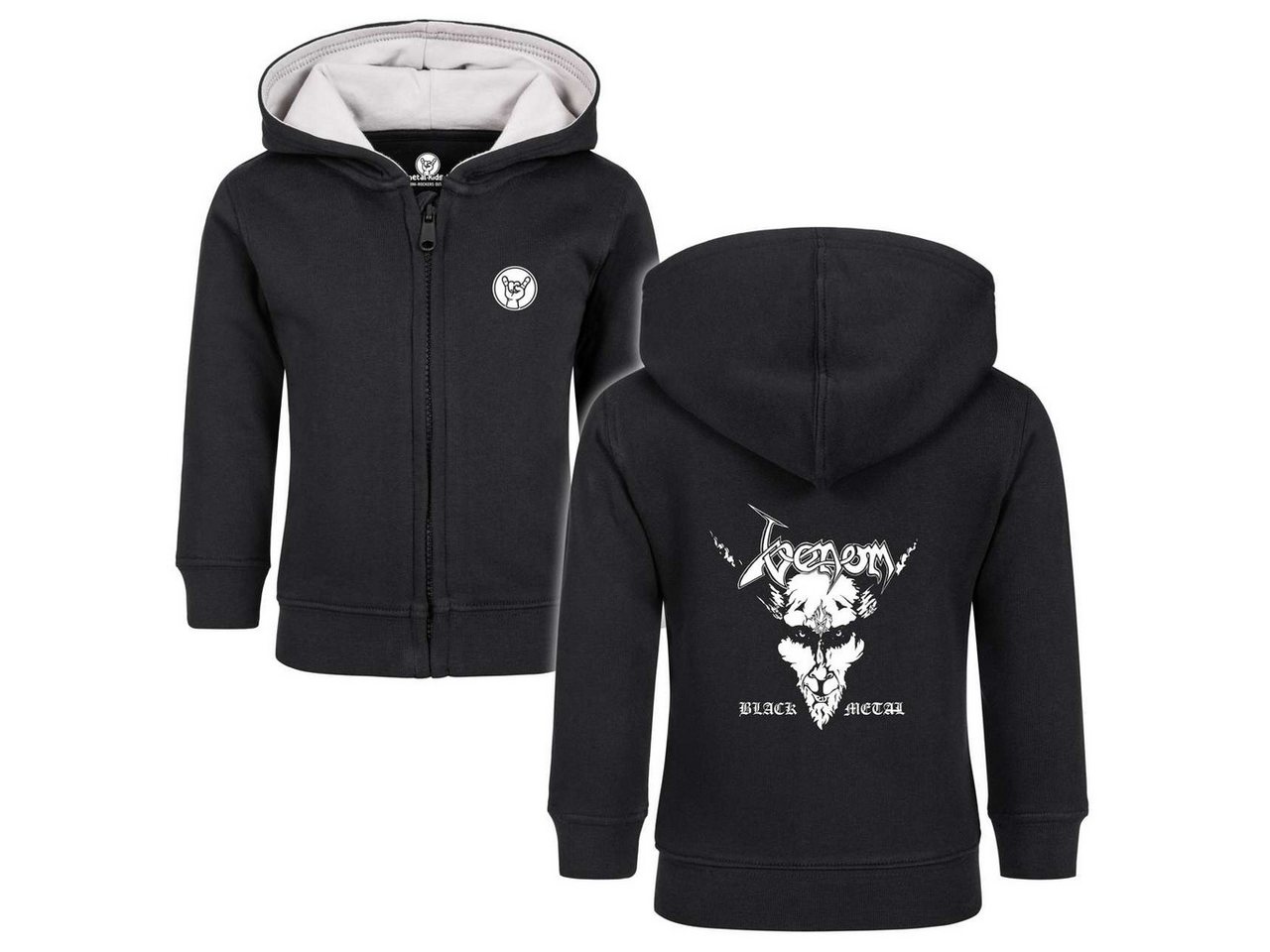 Metal Kids Kapuzensweatjacke mit Venom (Black Metal) Aufdruck für Babys (0–24 M) von Metal Kids