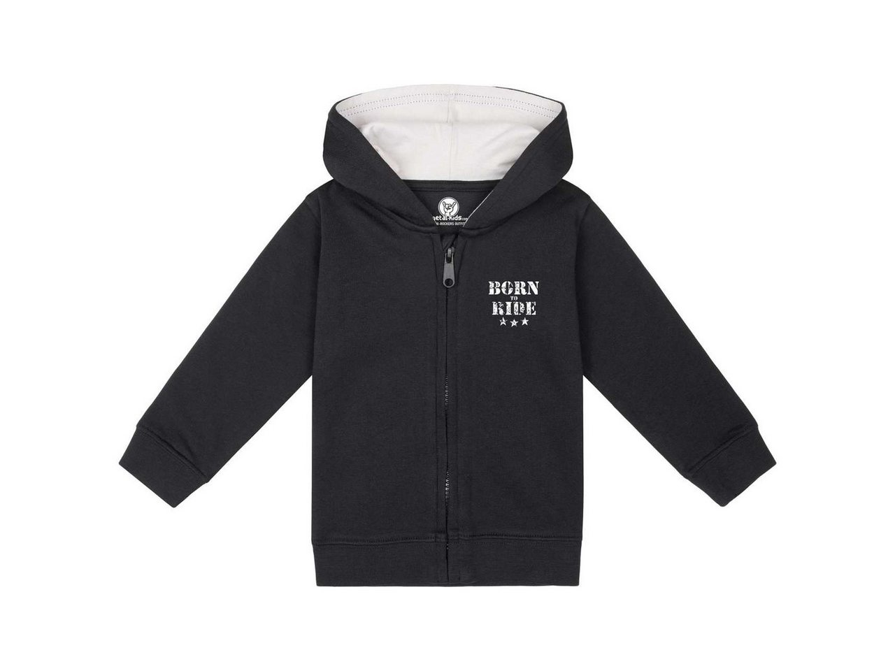 Metal Kids Kapuzensweatjacke mit born to ride Aufdruck für Babys (0–24 M) von Metal Kids