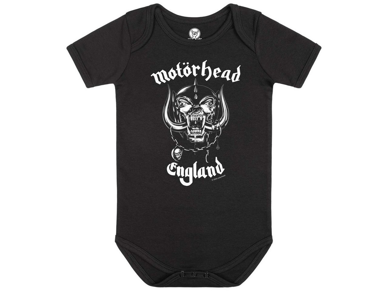 Metal Kids Kurzarmbody mit Motörhead (England) Aufdruck für Kinder von 2–14 Jahren von Metal Kids