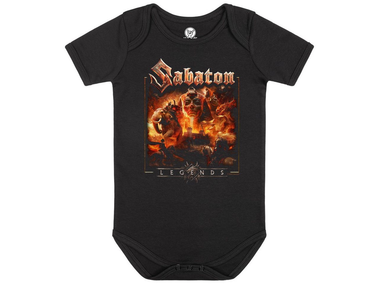 Metal Kids Kurzarmbody mit Sabaton (Legends) Aufdruck für Babys (0–24 M) von Metal Kids