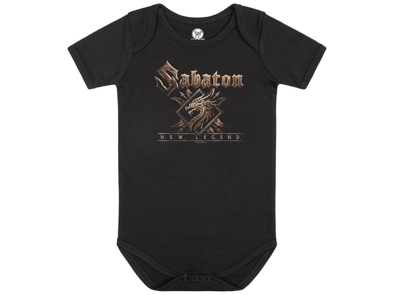 Metal Kids Kurzarmbody mit Sabaton (New Legend) Aufdruck für Babys (0–24 M) von Metal Kids