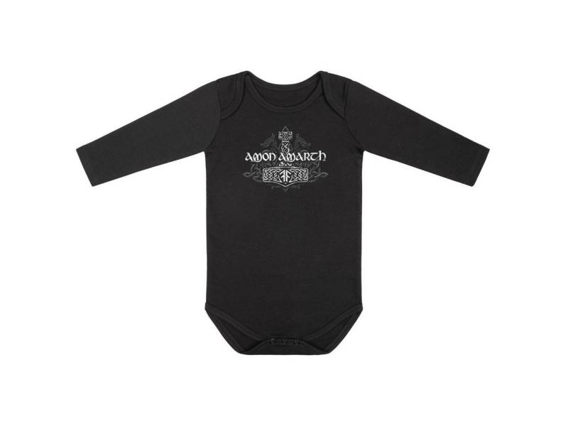 Metal Kids Langarmbody mit Amon Amarth (Thors Hammer) Aufdruck für Babys (0–24 M) von Metal Kids