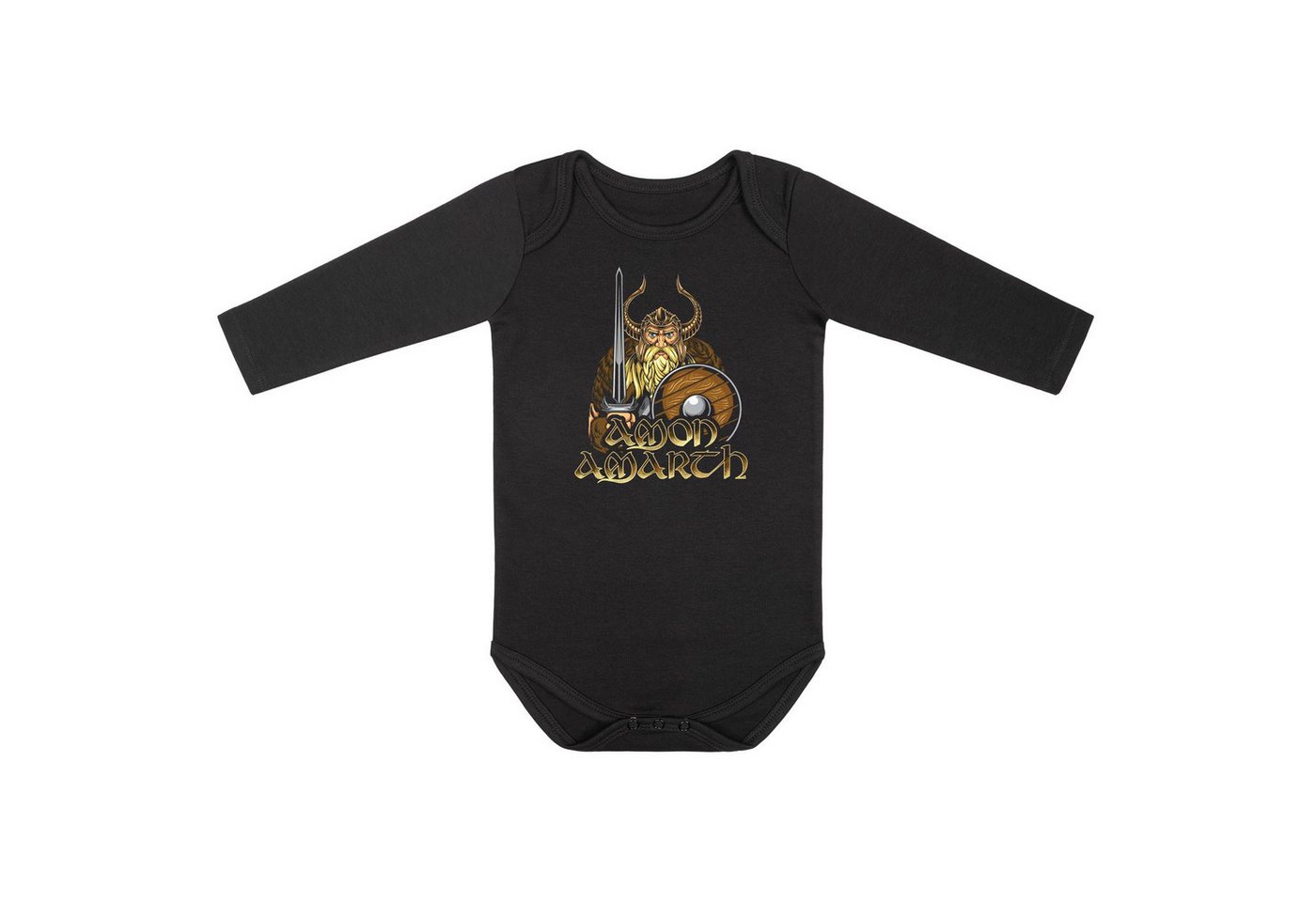 Metal Kids Langarmbody mit Amon Amarth (Viking) Aufdruck für Babys (0–24 M) von Metal Kids