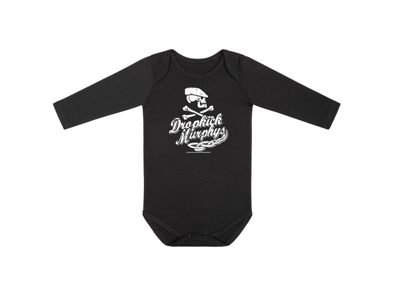 Metal Kids Langarmbody mit Dropkick Murphys (Scally Skull Ship) Aufdruck für Babys (0–24 M) von Metal Kids
