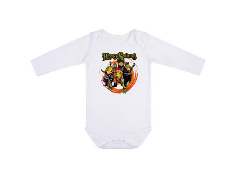 Metal Kids Langarmbody mit Heavysaurus (Rock 'n Rarr) Aufdruck für Babys (0–24 M) von Metal Kids
