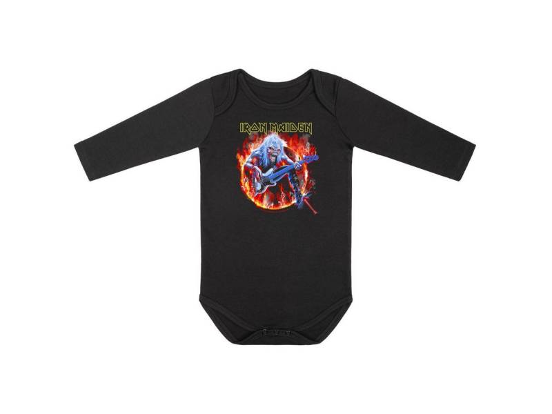 Metal Kids Langarmbody mit Iron Maiden (Fear Live Flame) Aufdruck für Babys (0–24 M) von Metal Kids