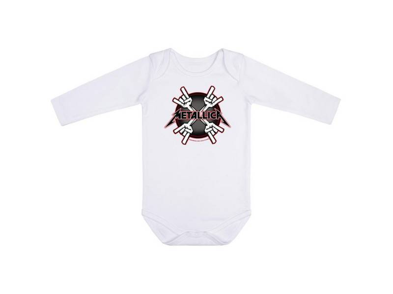 Metal Kids Langarmbody mit Metallica (Crosshorns) Aufdruck für Babys (0–24 M) von Metal Kids