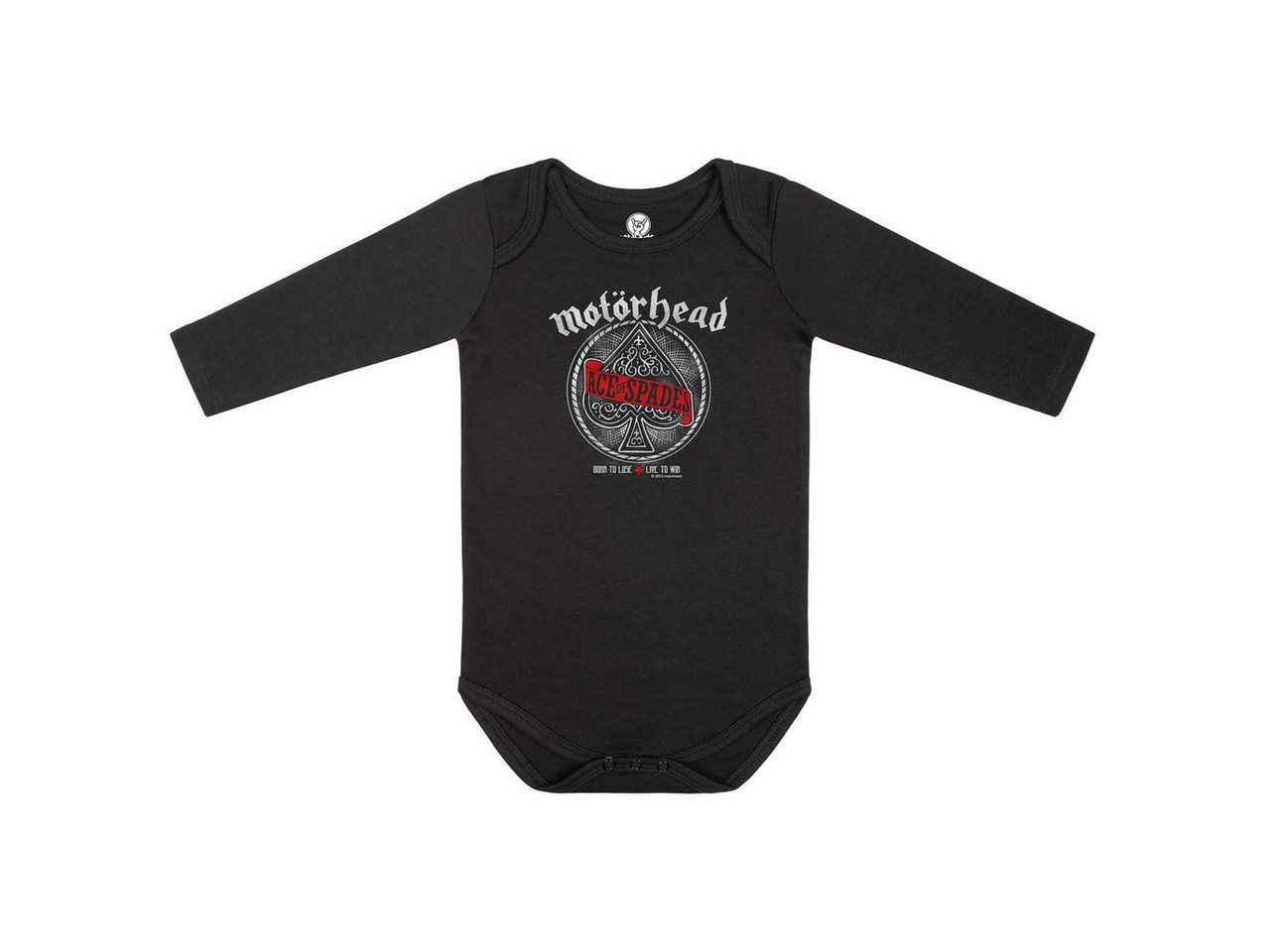 Metal Kids Langarmbody mit Motörhead (Red Banner) Aufdruck für Babys (0–24 M) von Metal Kids