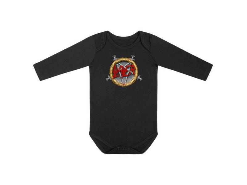 Metal Kids Langarmbody mit Slayer (Pentagram) Aufdruck für Babys (0–24 M) von Metal Kids