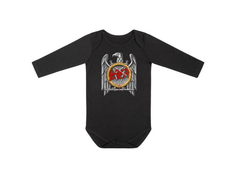 Metal Kids Langarmbody mit Slayer (Silver Eagle) Aufdruck für Babys (0–24 M) von Metal Kids