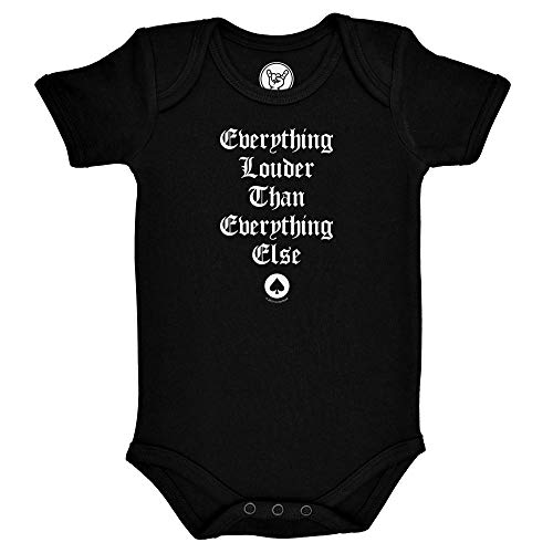 Metal Kids Motörhead (Everything Louder…) - Baby Body, schwarz, Größe 68/74 (6-12 Monate), offizielles Band-Merch von Metal Kids