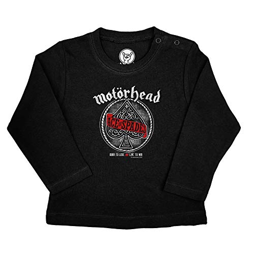 Metal Kids Motörhead (Red Banner) - Baby Longsleeve, schwarz, Größe 80/86 (12-24 Monate), offizielles Band-Merch von Metal Kids