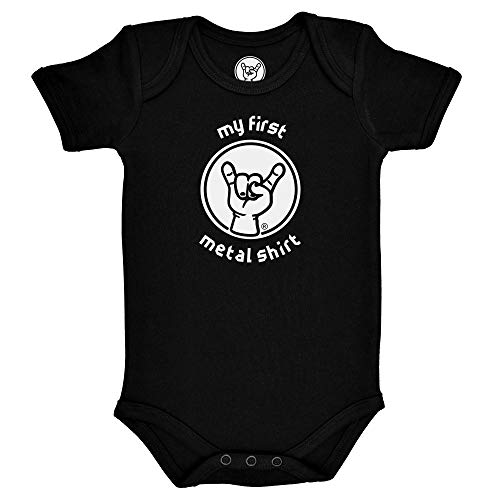 Metal Kids My First Metal Shirt - Baby Body, schwarz, Größe 68/74 (6-12 Monate), 100% Statement von Metal Kids