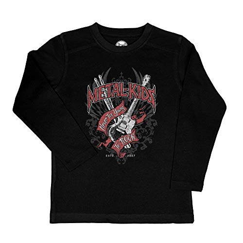 Metal Kids Never Too Young to Rock - Kinder Longsleeve, schwarz, Größe 140 (10-11 Jahre), 100% Statement von Metal Kids