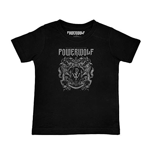 Metal Kids Powerwolf (Crest) - Kinder T-Shirt, schwarz, Größe 116 (6-7 Jahre), offizielles Band-Merch von Metal Kids