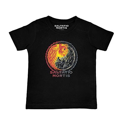 Metal Kids Saltatio Mortis (Yin & Yang) - Kinder T-Shirt, schwarz, Größe 116 (6-7 Jahre), offizielles Band-Merch von Metal Kids