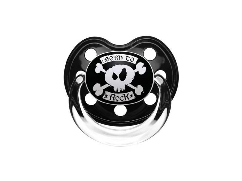 Metal Kids Schnuller mit Born To Rock Aufdruck für Babys, BPA frei von Metal Kids