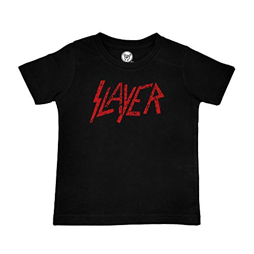 Metal Kids Slayer (Logo) - Kinder T-Shirt, schwarz, Größe 152 (12-13 Jahre), offizielles Band-Merch von Metal Kids