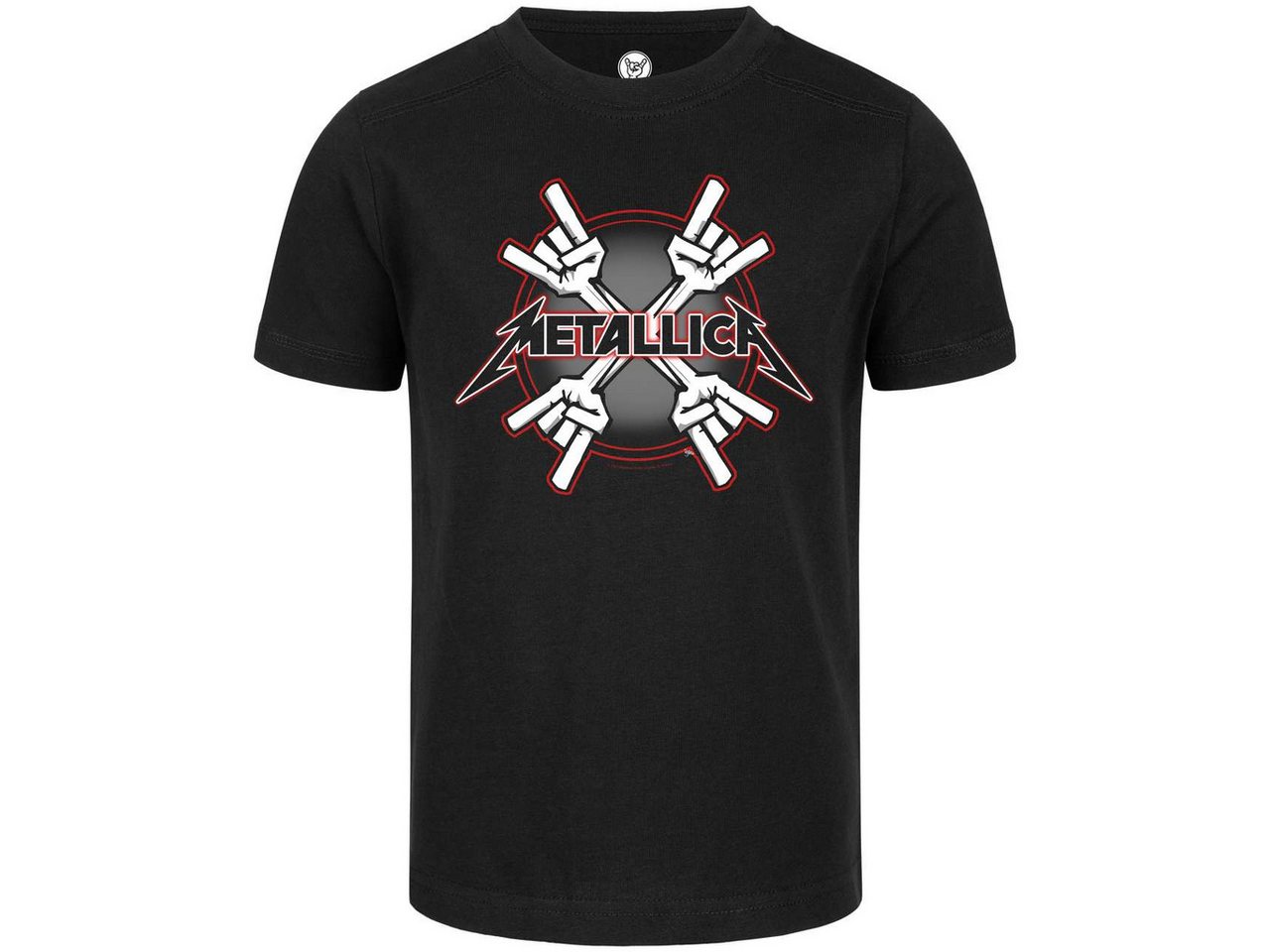 Metal Kids T-Shirt mit Metallica (Crosshorns) Aufdruck für Kinder (2–14 J) von Metal Kids
