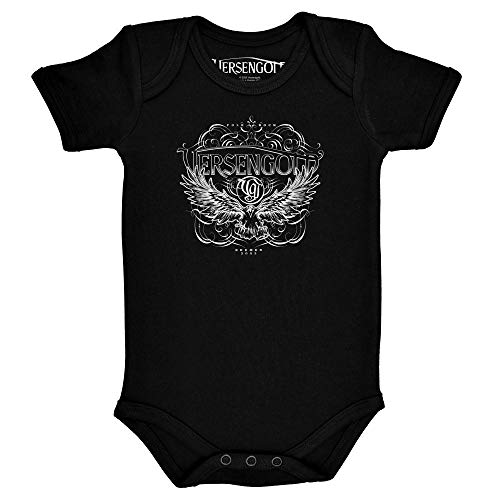 Metal Kids Versengold (Rabe) - Baby Body, schwarz, Größe 80/86 (12-24 Monate), offizielles Band-Merch von Metal Kids