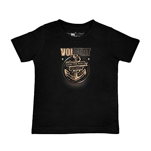 Metal Kids Volbeat (Anchor) - Kinder T-Shirt, schwarz, Größe 140 (10-11 Jahre), offizielles Band-Merch von Metal Kids