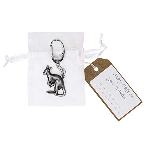 Känguru-Schlüsselanhänger aus Metall mit Aufschrift "Travel Safely" Känguru-Schlüsselanhänger aus Metall mit Aufschrift "Travel Safely" von Metal Planet Ltd