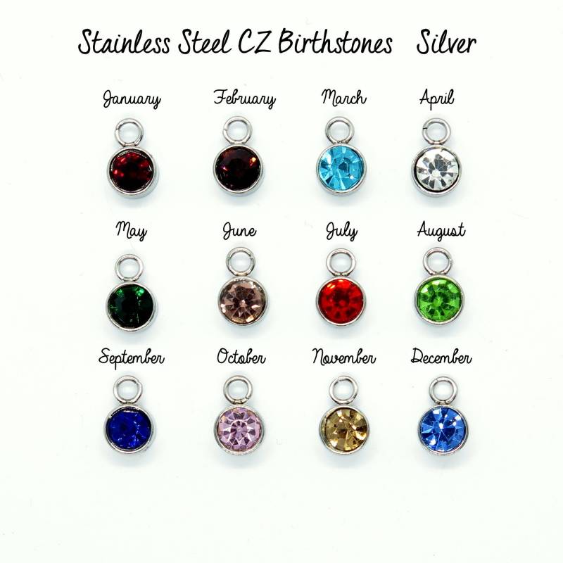 Zum Kauf Nur Mit Schmuck Von Der Smaragdküste, Einem Anderen Artikel Meinem Shop - Edelstahl Cz Zirkonia Geburtsstein von MetalAndAshStudio