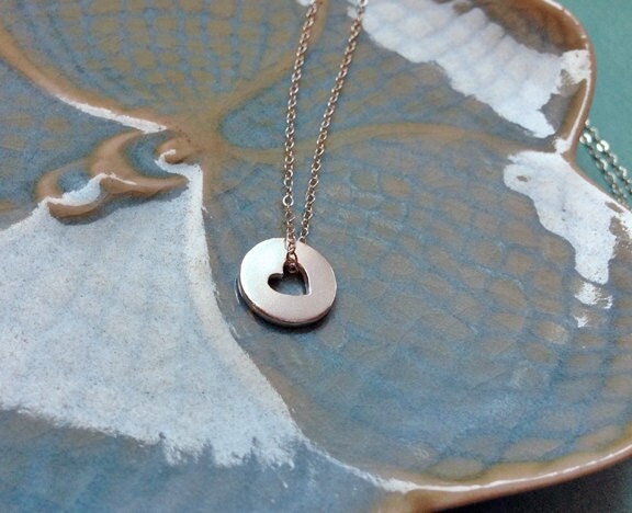 sterling Silber Herz Cut-Out Halskette sterling Silber Herz Cut-Out Halskette von MetalMoonBrooklyn