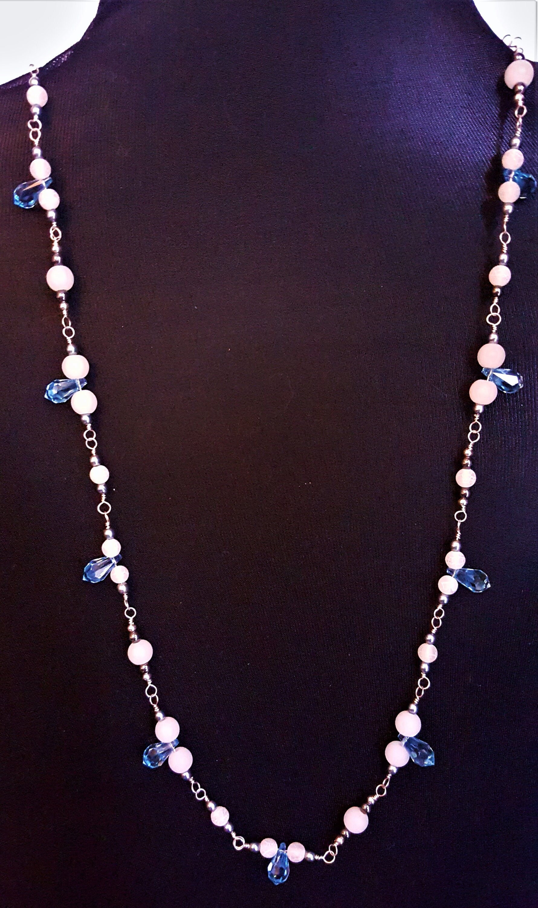 Blaue Halskette Licht Türkis Baumeln - Sterling Silber 30 Inches Blaue Halskette Licht Türkis Baumeln - Sterling Silber 30 Inches von MetalPetaler