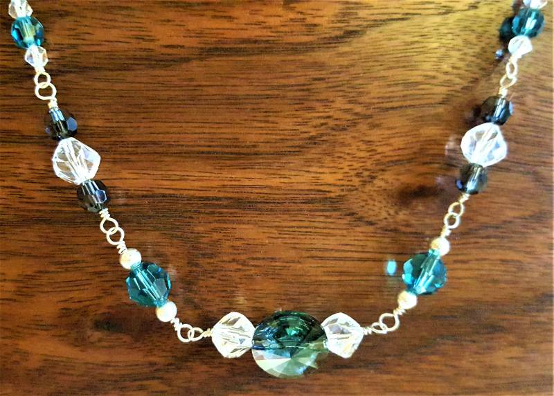 Blaues Armband - Türkis Und Blau Swarovski Kristall Sterling Silber 8 Zoll Blaues Armband - Türkis Und Blau Swarovski Kristall Sterling Silber 8 Zoll von MetalPetaler