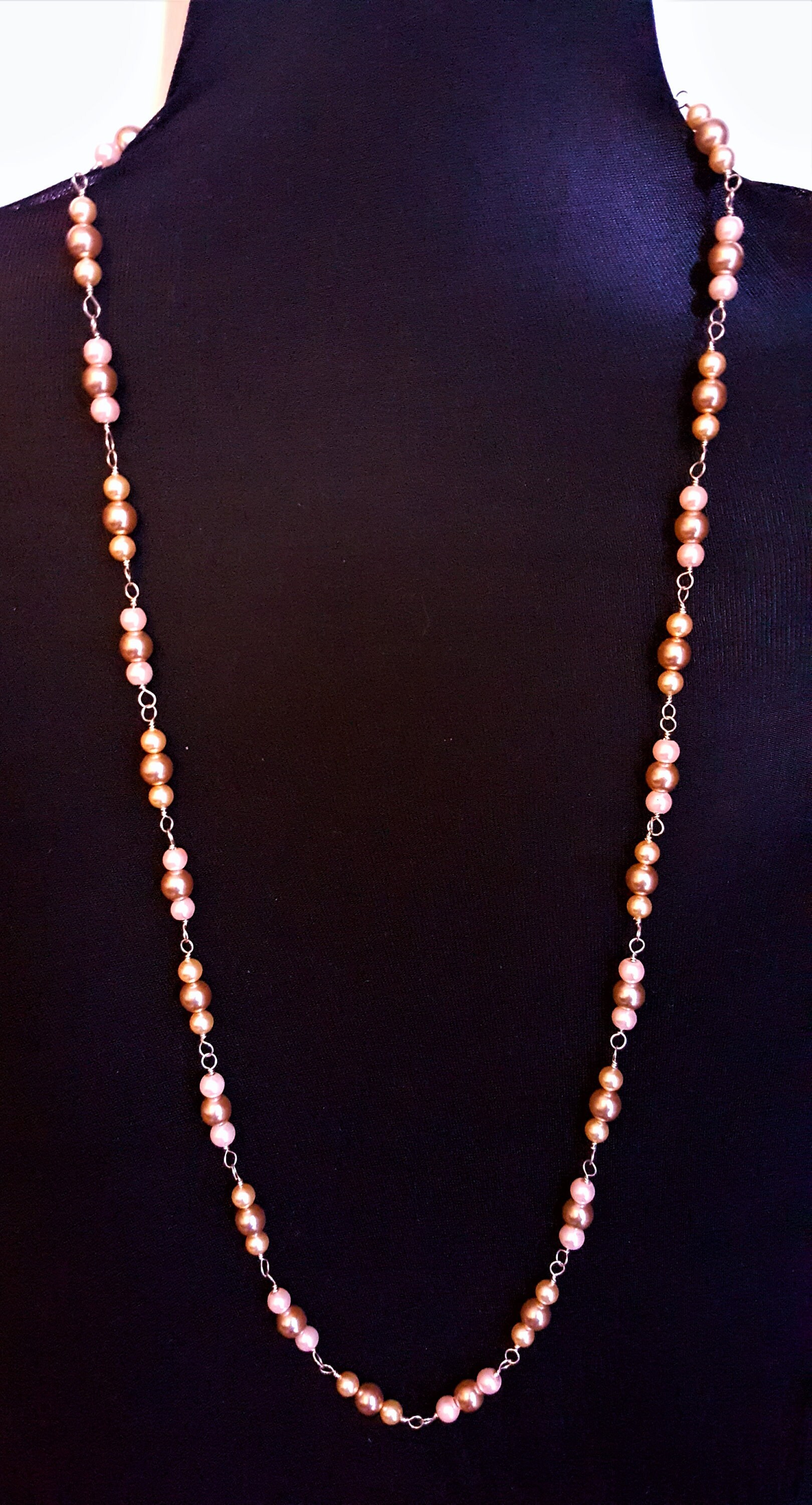 Hübsch in Rosa Halskette - Raffinierte Eleganz Und Gold Sterling Silber 33 Zoll Hübsch in Rosa Halskette - Raffinierte Eleganz Und Gold Sterling Silber 33 Zoll von MetalPetaler