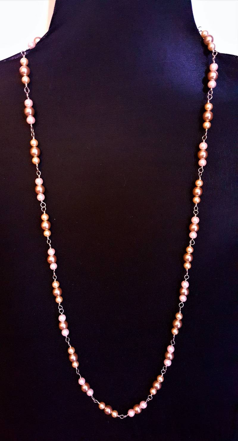 Hübsch in Rosa Halskette - Raffinierte Eleganz Und Gold Sterling Silber 33 Zoll Hübsch in Rosa Halskette - Raffinierte Eleganz Und Gold Sterling Silber 33 Zoll von MetalPetaler