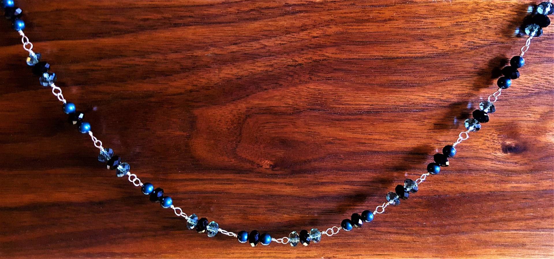 Lange Blaue Halskette - Sehr Und Schwarze Kristallhalskette Sterling Silber 43 Zoll Lange Blaue Halskette - Sehr Und Schwarze Kristallhalskette Sterling Silber 43 Zoll von MetalPetaler