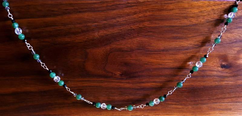 Lange Halskette - Grün Und Kristall Sterling Silber 33 Zoll Lange Halskette - Grün Und Kristall Sterling Silber 33 Zoll von MetalPetaler