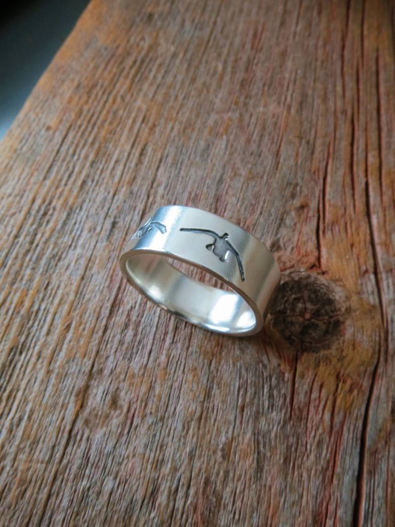sterling Silber Ente Ring | Personalisierter Ehering Mit Gravur Für Jägerinnen Benutzerdefinierte Naturbursche Schmuck von MetalPressions