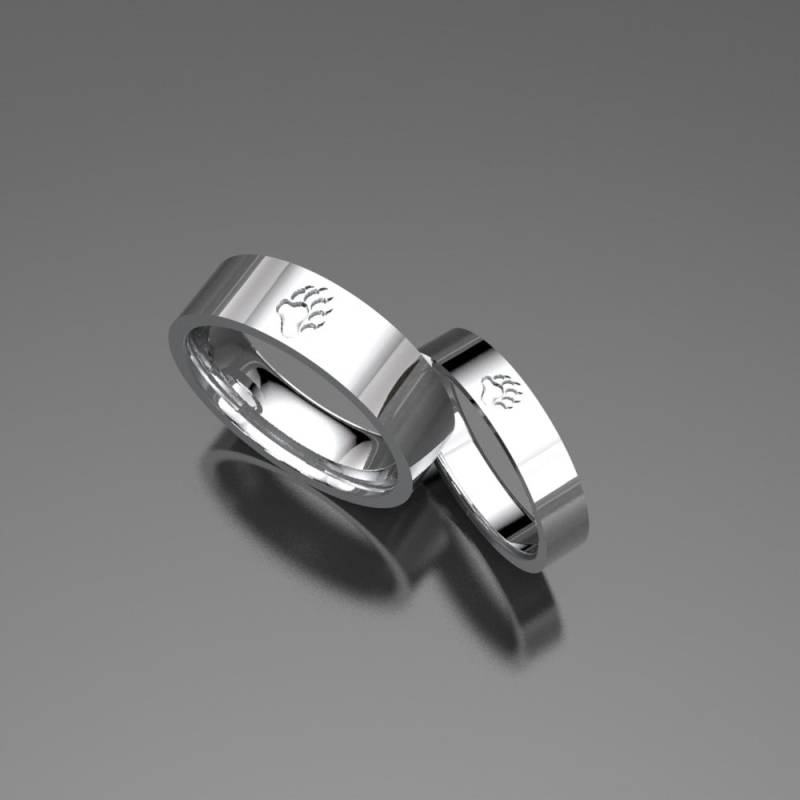 Bärentatze Ehering Set Silber Oder Gold - Geschenk Für Jäger Ringe Tierliebhaber von MetalWendler
