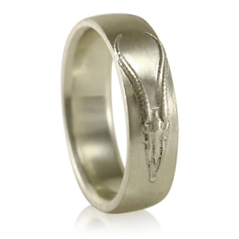Herren Silber Antilope Schädel Ehering - Tierschädel Gothic Ring von MetalWendler