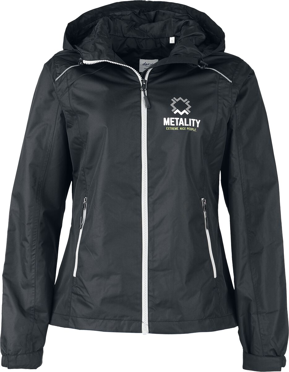 Metality Kapuzenjacke - Damen Rain Jacket - S bis XXL - für Damen - Größe XXL - schwarz/silberfarben  - Lizenziertes Merchandise! von Metality