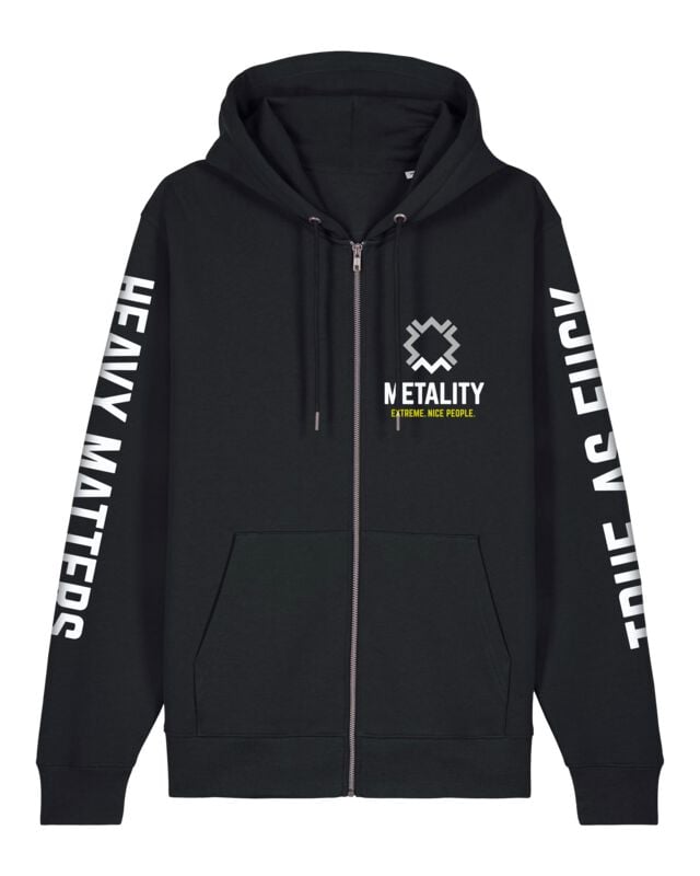 Metality Zipper Kapuzenjacke schwarz in XL von Metality
