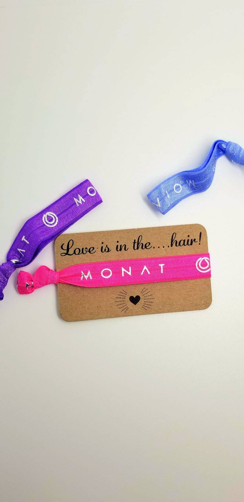 10+ Karten- Love Is in The Hair- Monat Thank You Karten Mit Krawatten - Deiner Wahl Farbe- Haargumm- Hair von MetallicMarketing