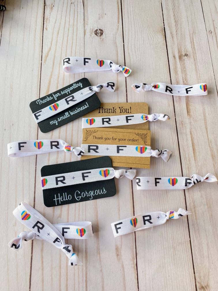 5, 10, 25 Oder 50 Sets - Rodan & Fields Haargummis Mit Karten - Wähle Den Kartenstil R+F Tolle Kundengeschenke, Upline, Downline, Urlaub, Dankeschön von MetallicMarketing