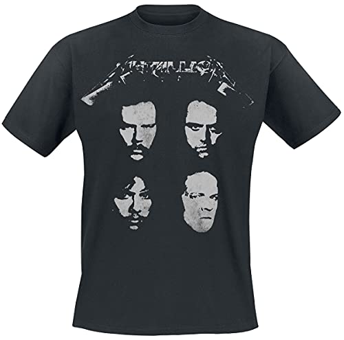 Metallica 4 Faces Männer T-Shirt schwarz L 100% Baumwolle Band-Merch, Bands von Metallica