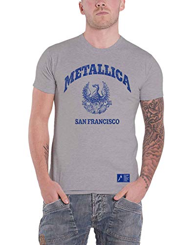 Metallica College Crest Männer T-Shirt grau L 90% Baumwolle, 10% Polyester Band-Merch, Bands von Metallica