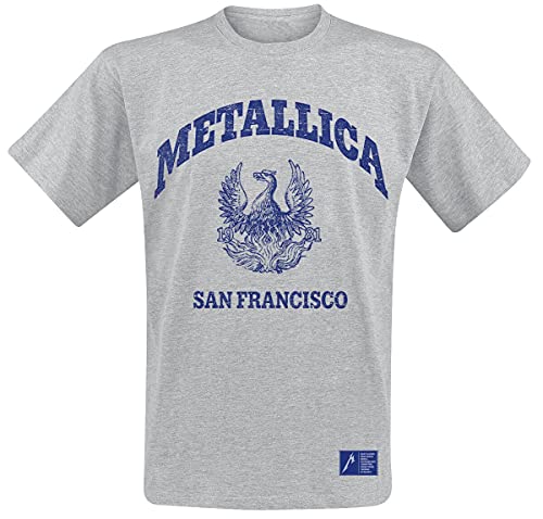 Metallica College Crest Männer T-Shirt grau L 90% Baumwolle, 10% Polyester Band-Merch, Bands von Metallica